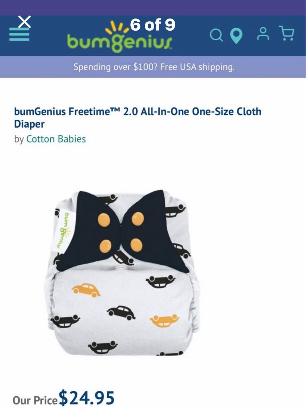 bumGenius Freetime™
2.0 All-In-One One-
Size Cloth
Diaper - Picture 8 of 11